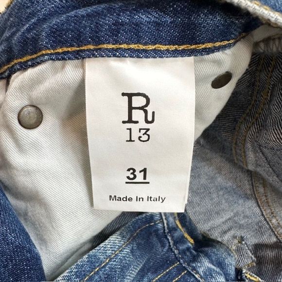 R13 Axl Leather Cuff Straight Leg Jeans Size 31🌸 - Picture 12 of 15